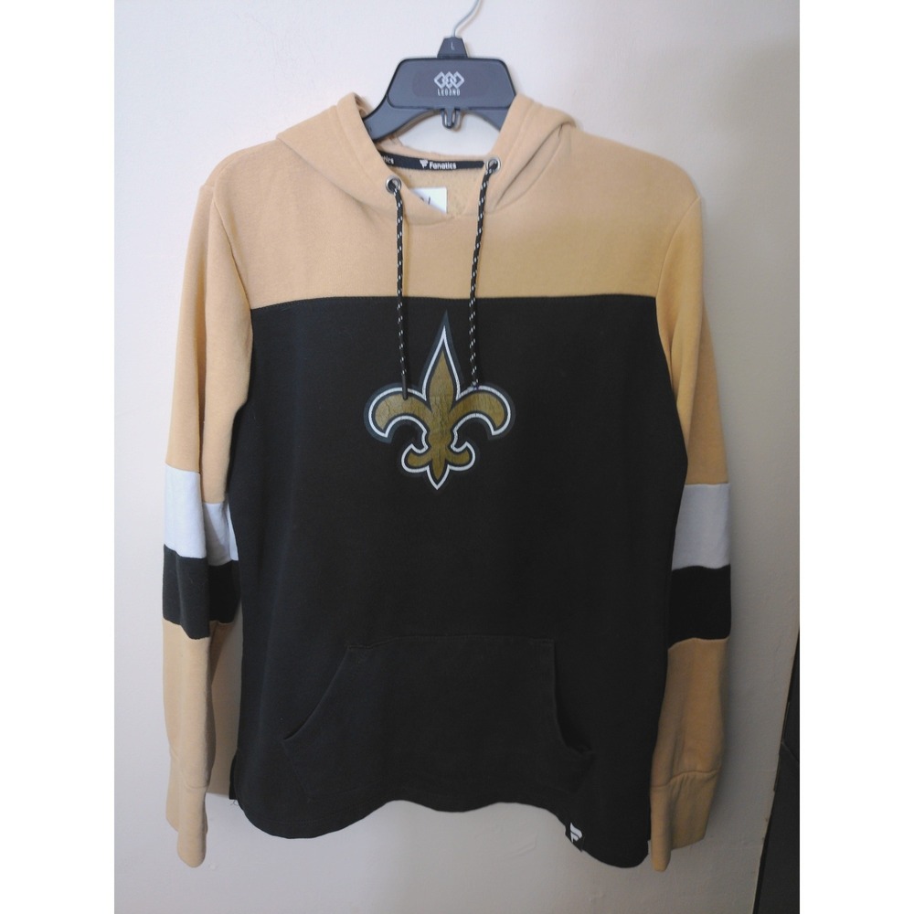 Fanatics New Orleans Saints Hoodie Mens Medium Gold Black Excellent NFL Pullover